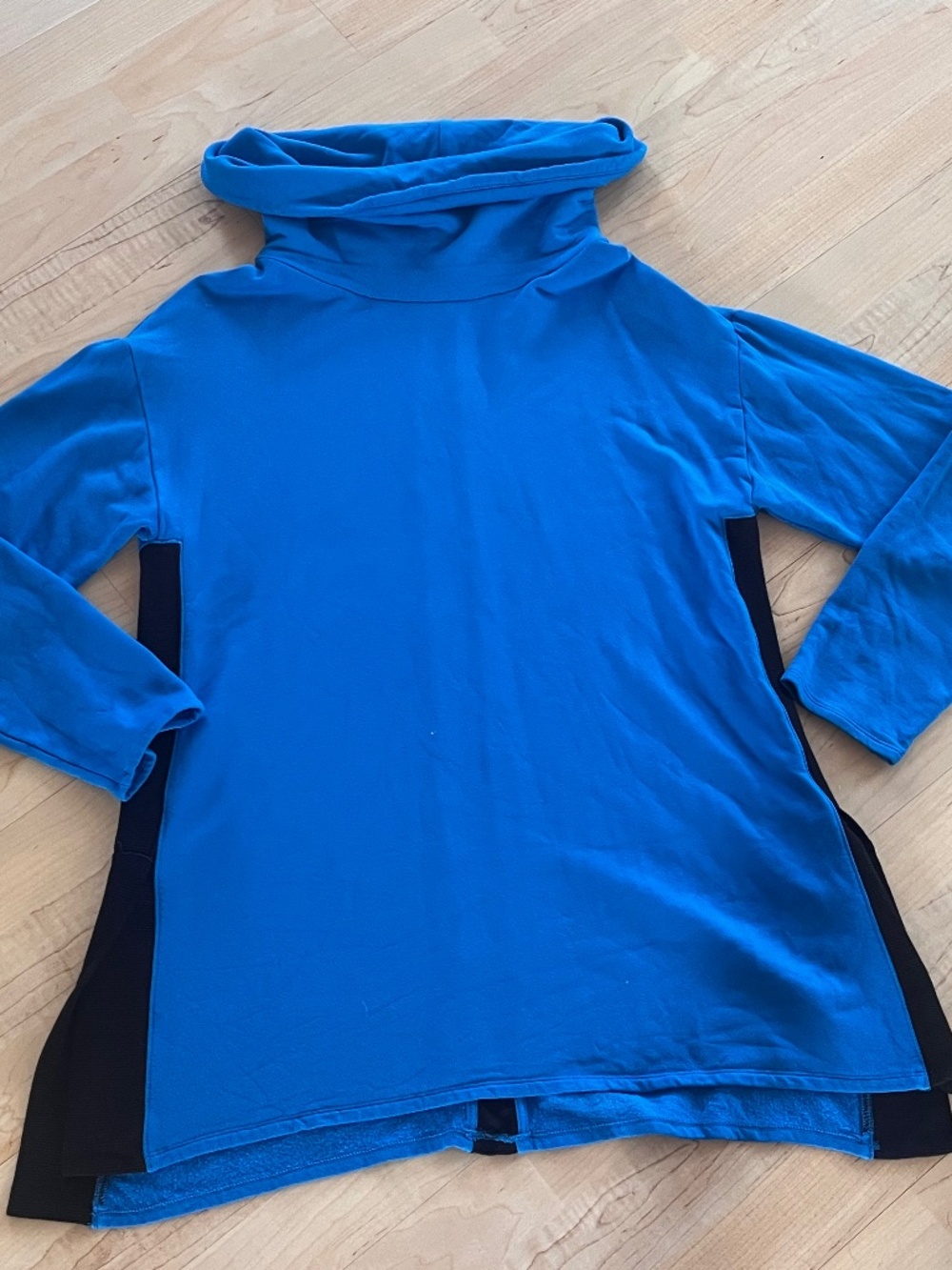 Women’s Chico Zenergy Workout Top Turtleneck Pullover Shirt Blue  Black Size 1